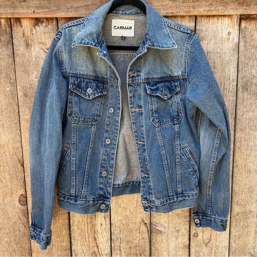 Carmar Oversized Denim Jean Jacket  Size Small